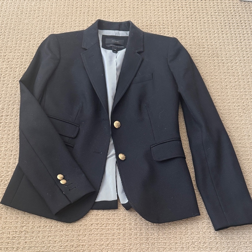J Crew Schoolboy Black Blazer with Gold Buttons